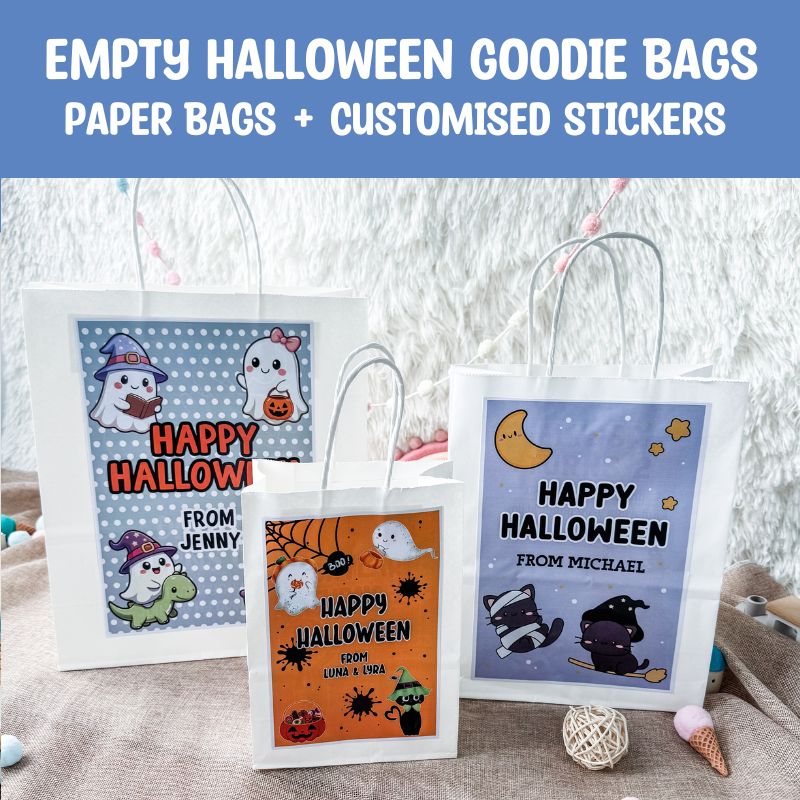 Customised Empty Paper Bag For Halloween Goodie Bags