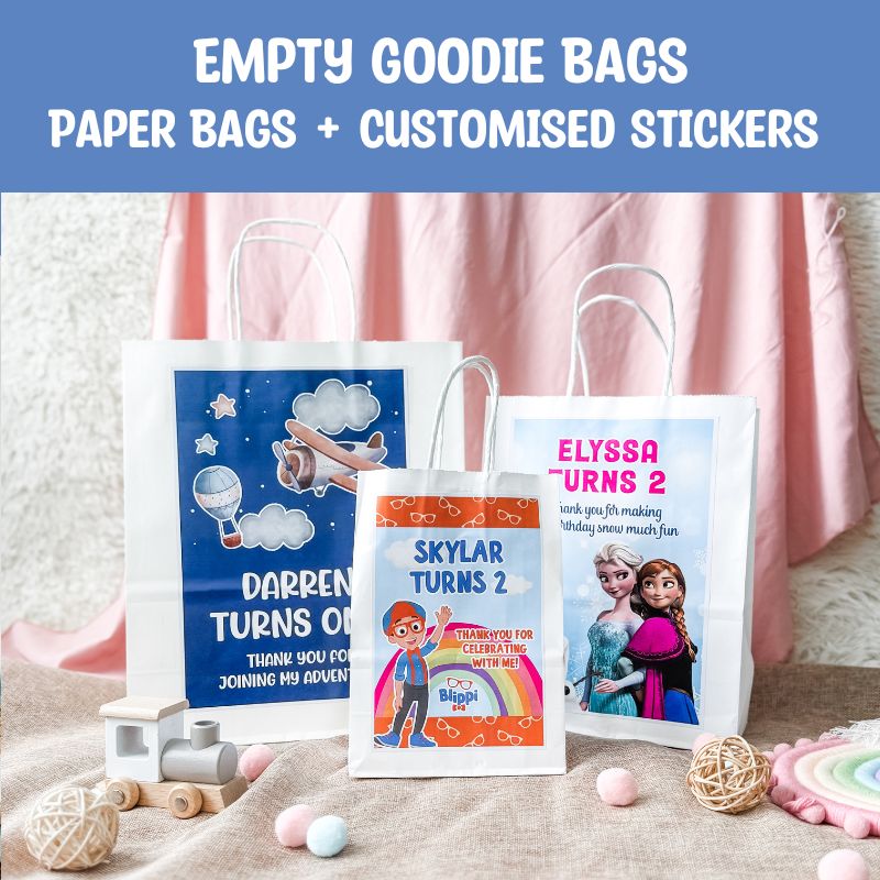 Customised Empty Paper Bag For Kids Goodie Bags