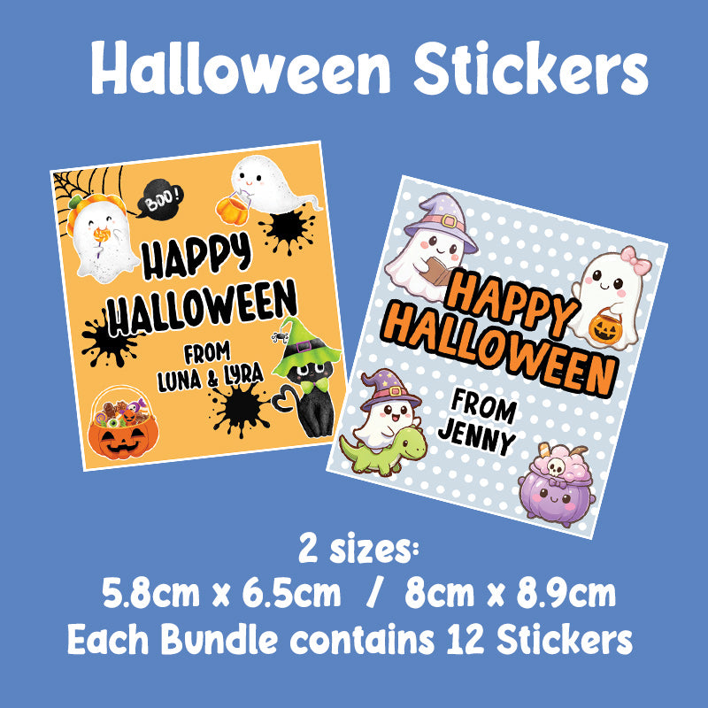 Custom Hallowen Stickers (Bundle of 12)