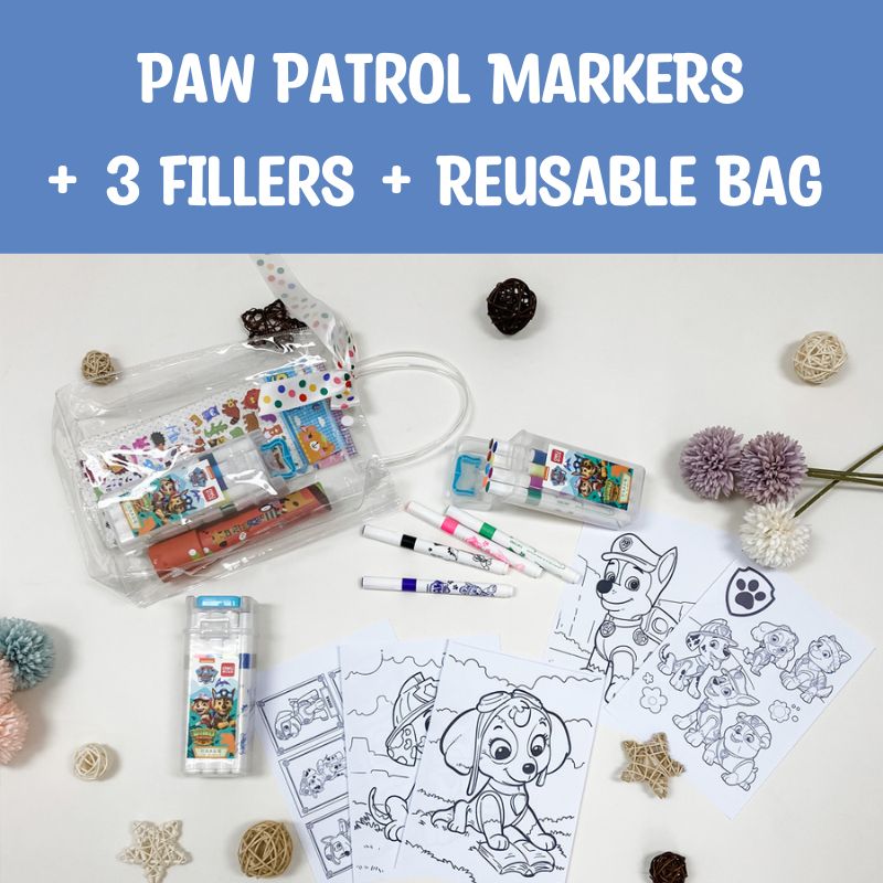$10 Kids Goodie Bag - Paw Patrol Markers with Colouring Sheets