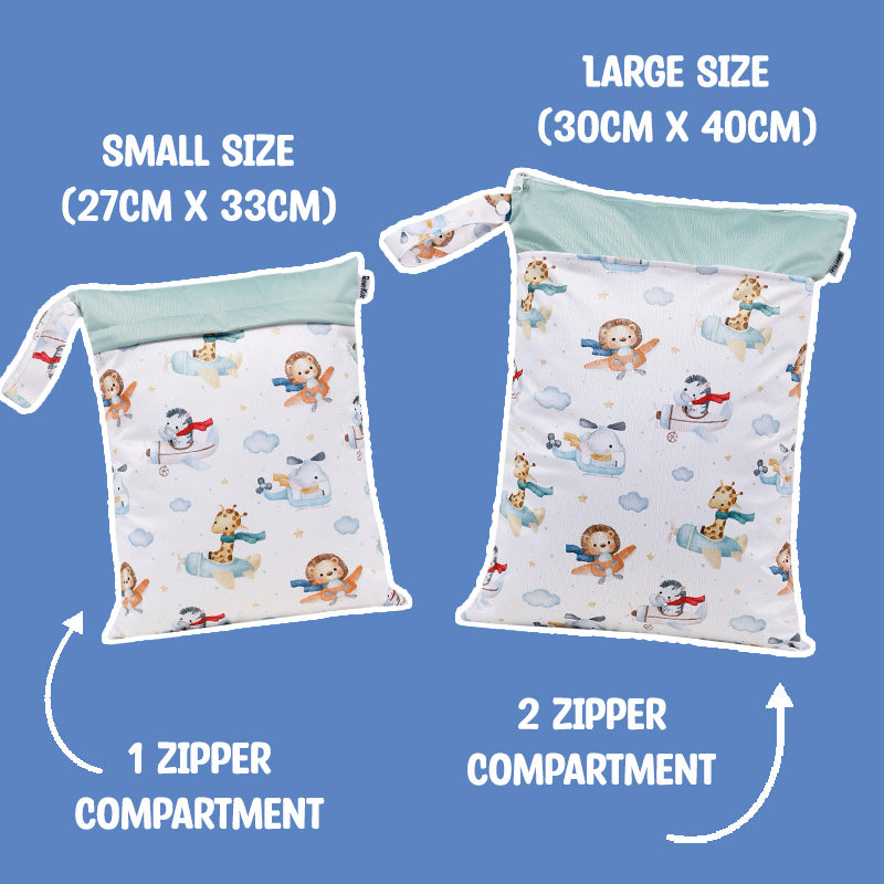 Personalized Wet Bag - Design 3 Animal Airplane