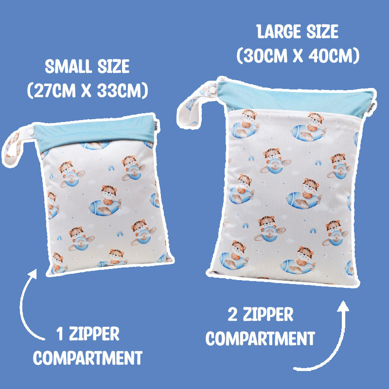 Personalized Wet Bag - Design 33 Tiger Airplane