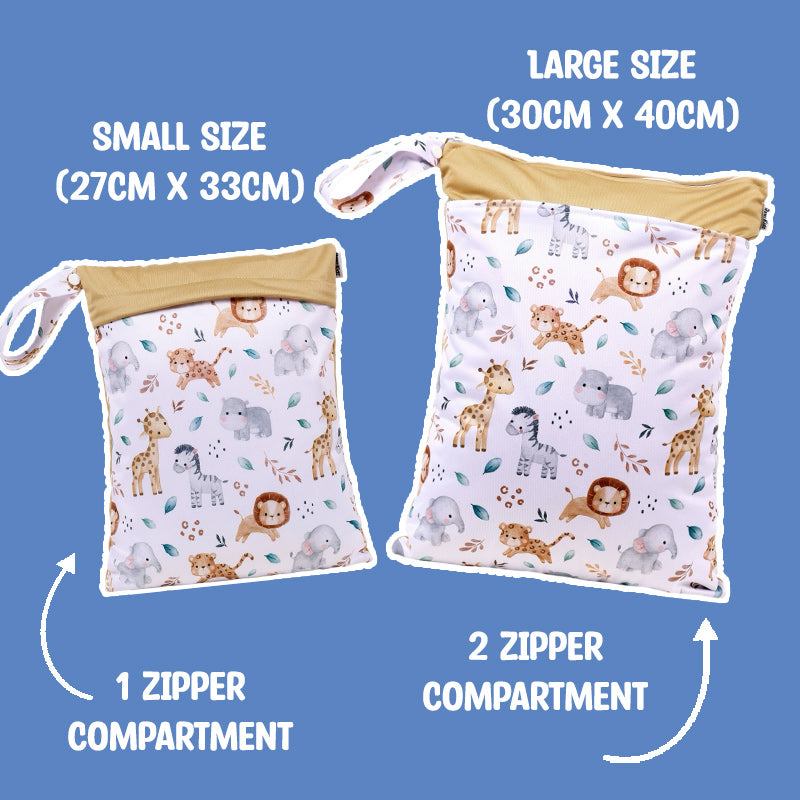 Personalized Wet Bag - Design 35 Safari Animals