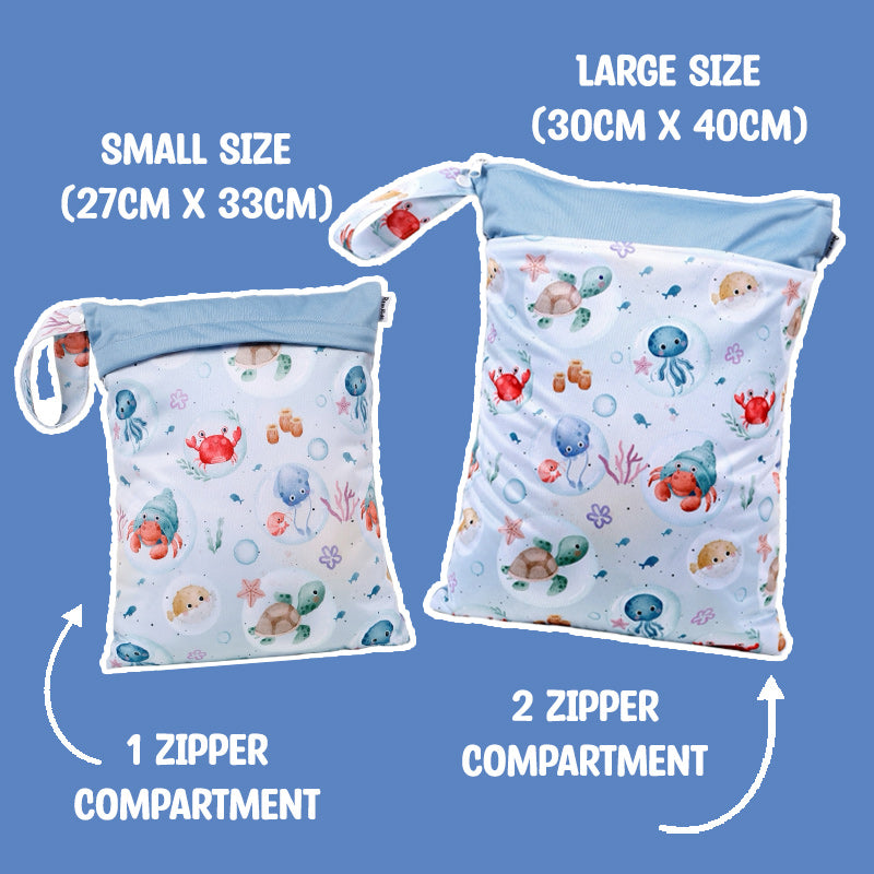 Personalized Wet Bag - Design 5 Sea Animals