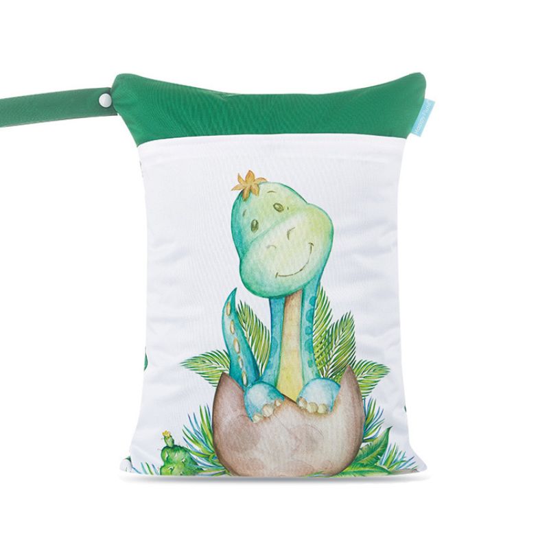 Personalized Wet Bag - Design 54 Green Dinosaur