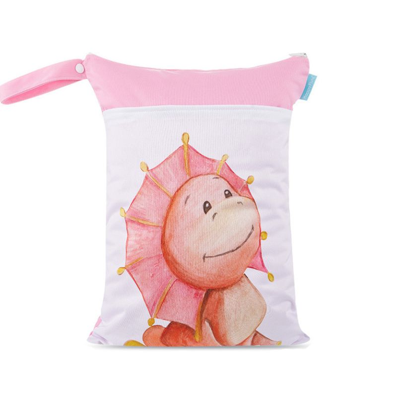 Personalized Wet Bag - Design 55 Pink Dinosaur
