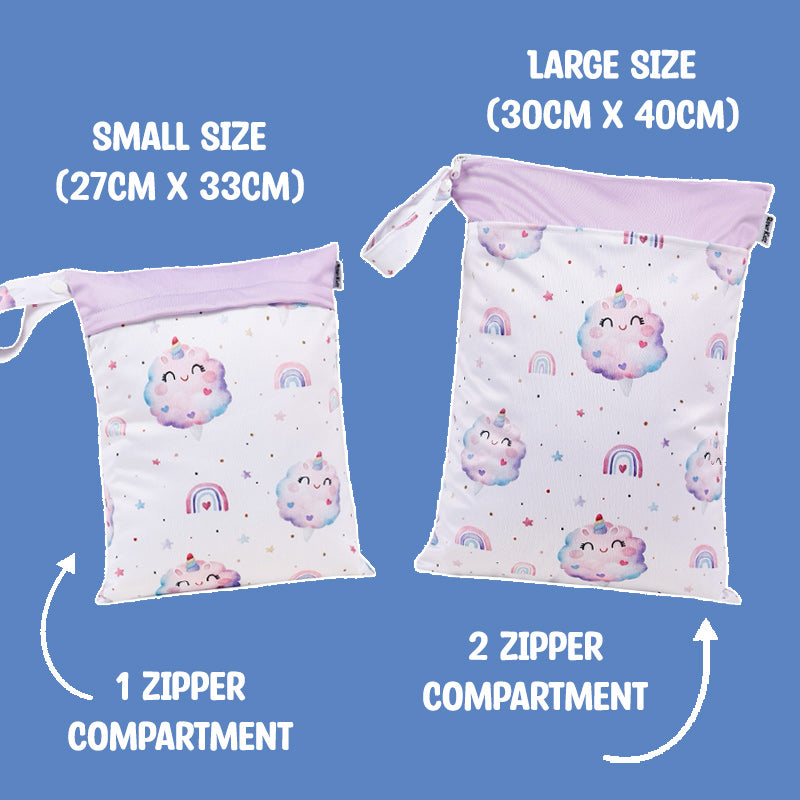 Personalized Wet Bag - Design 58 Unicorn Cotton Candy