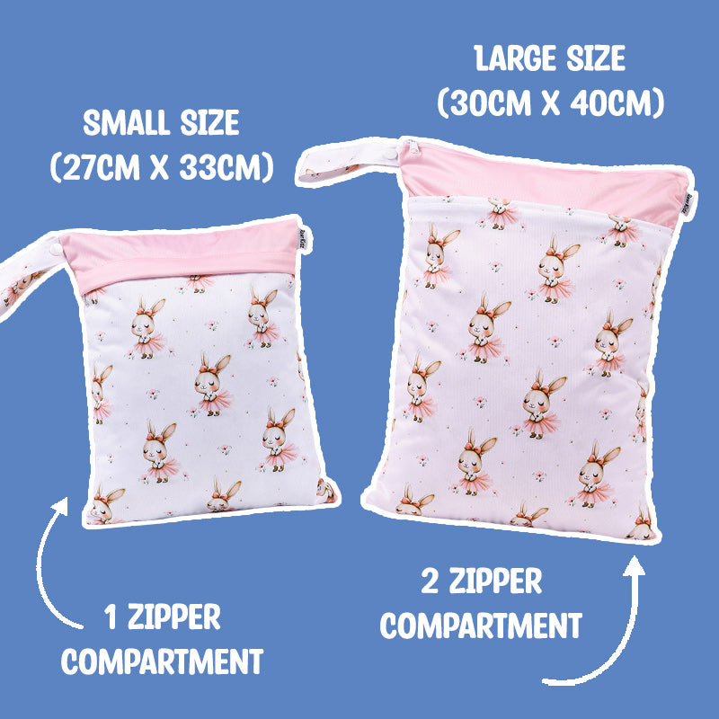 Personalized Wet Bag - Design 61 Ballet Rabbit