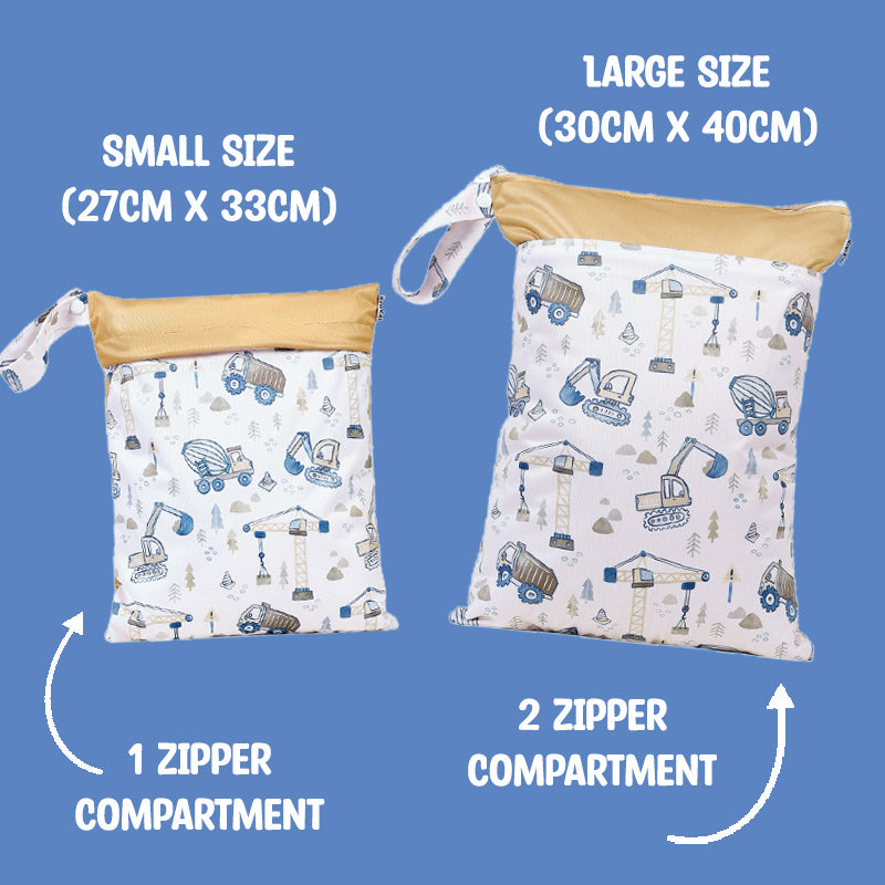 Personalized Wet Bag - Design 66 Yellow Construction