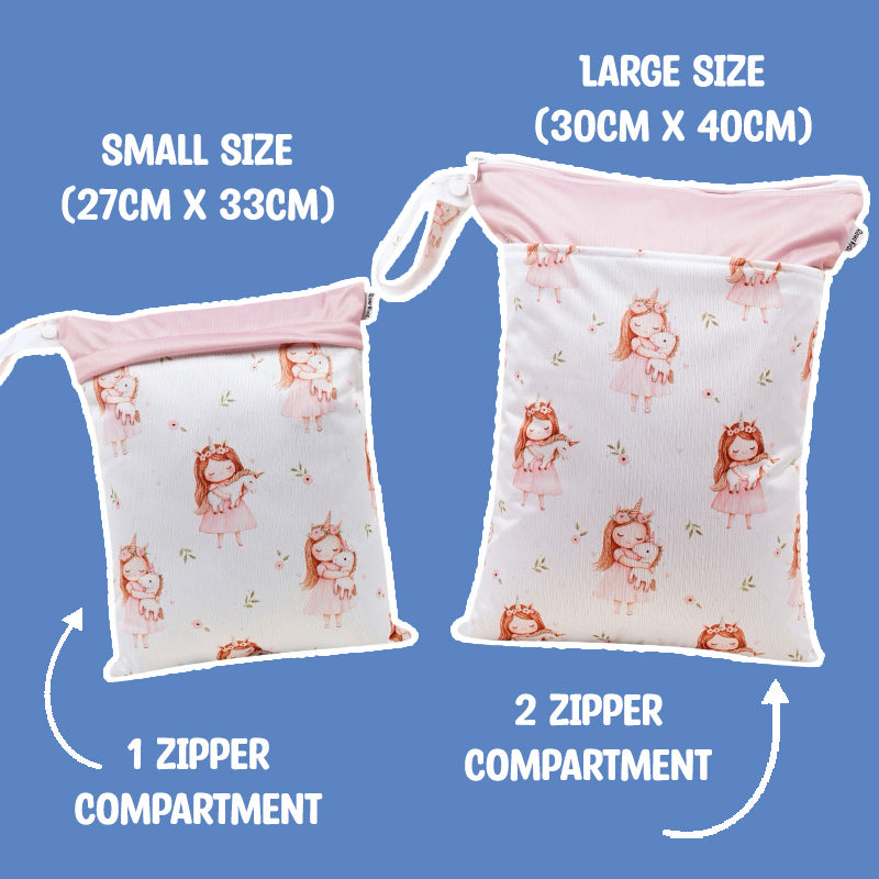 Personalized Wet Bag - Design 69 Girl with Unicorn