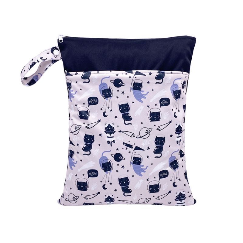Personalized Wet Bag - Design 9 Space Cats