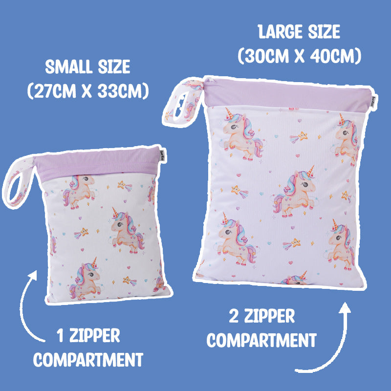 Personalized Wet Bag - Design 99 Purple Unicorn