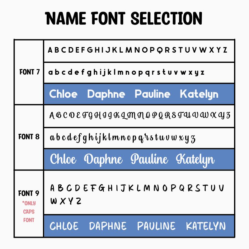 Personalized Wet Bag - Font Selection