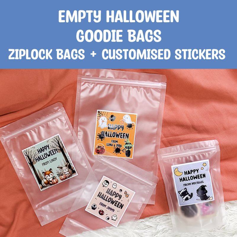 Customised Empty Zip Lock Bag For Halloween Goodie Bags