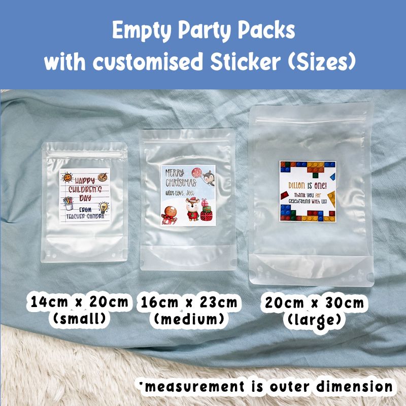 Customised Empty Zip Lock Bag For Kids Goodie Bags