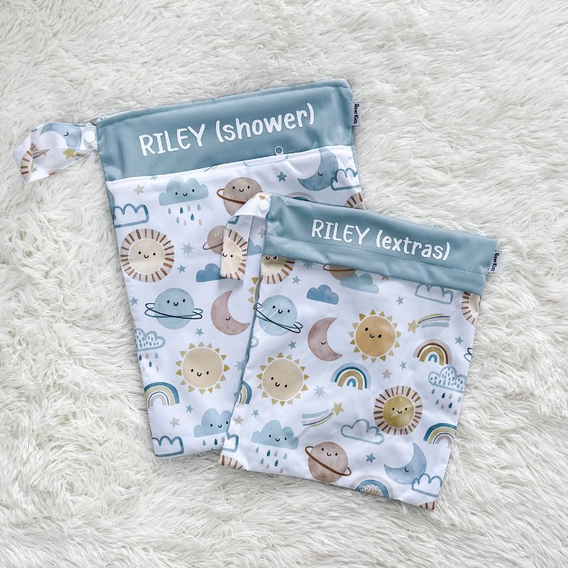 Personalized Wet Bag - Design 12 Cute Sky