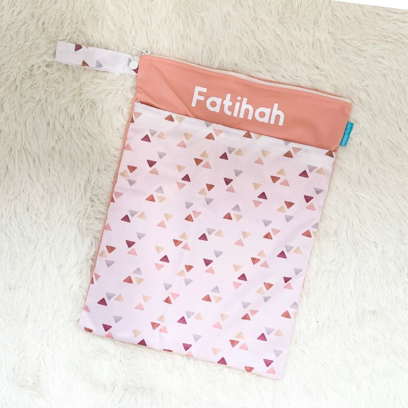 Personalized Wet Bag - Design 16 Pink Triangles