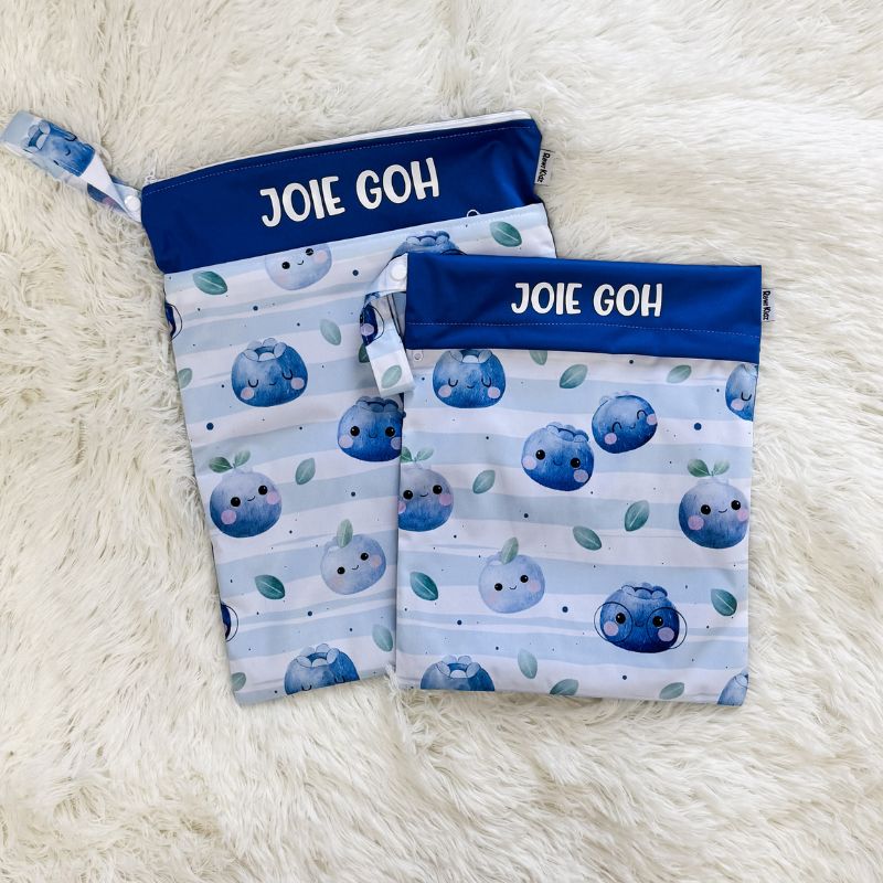 Personalized Wet Bag - Design 43 Blueberry