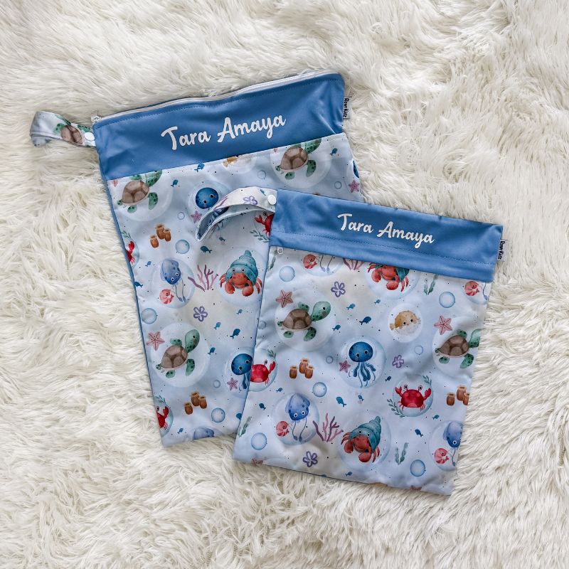 Personalized Wet Bag - Design 5 Sea Animals