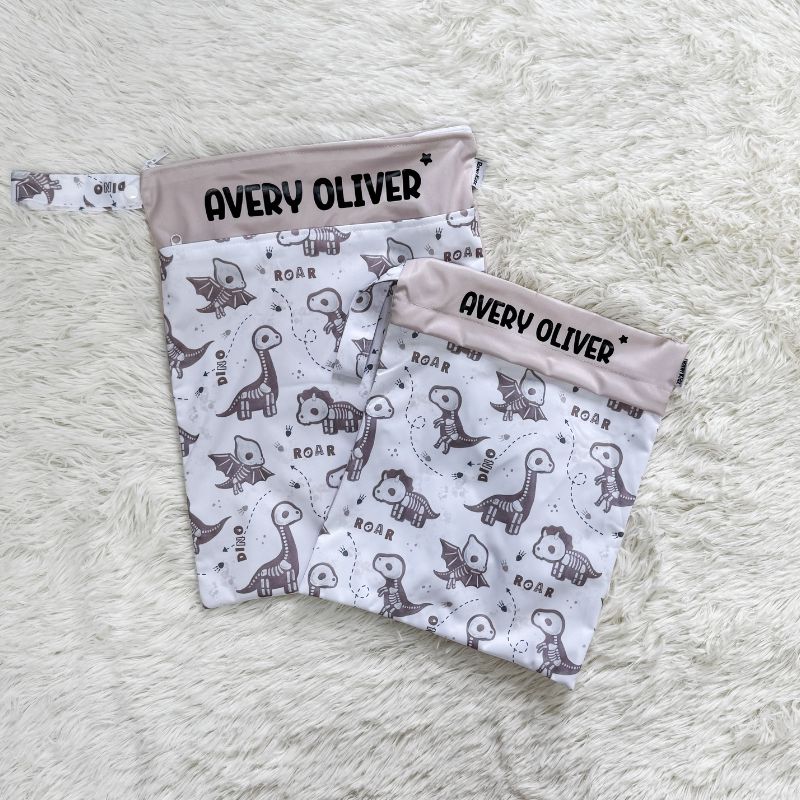 Personalized Wet Bag - Design 57 Dinosaur Fossil
