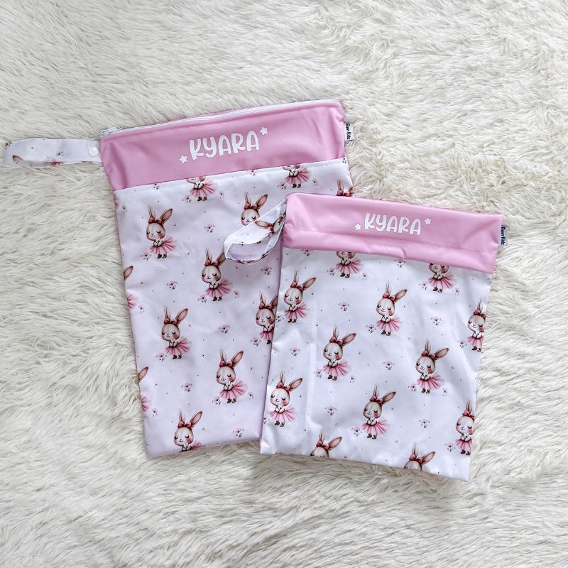 Personalized Wet Bag - Design 61 Ballet Rabbit