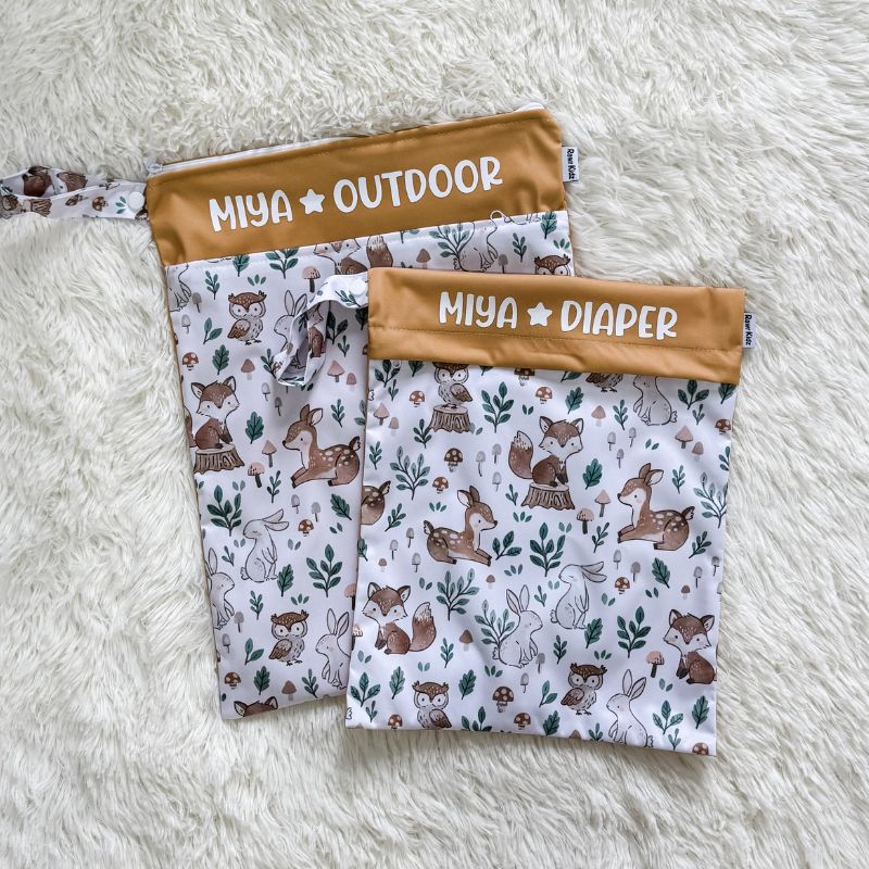 Personalized Wet Bag - Design 68 Woodland Animals
