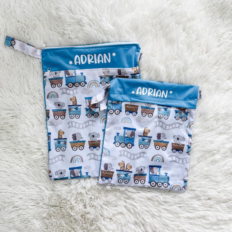 Personalized Wet Bag - Design 76 Animal Train