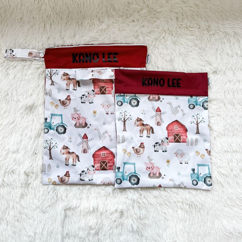 Personalized Wet Bag - Design 96 Farm Animals