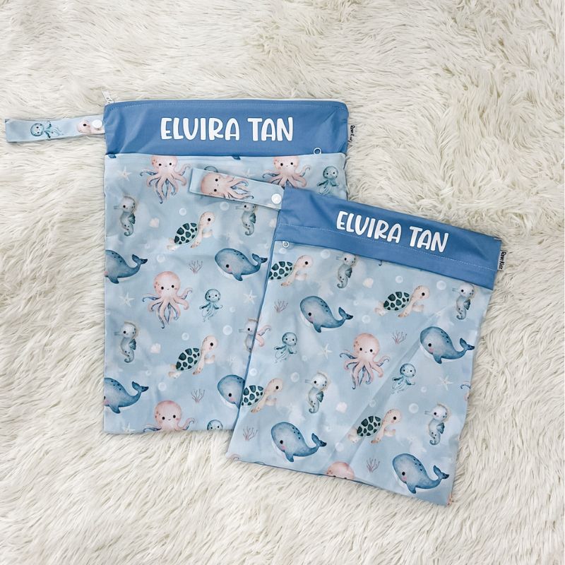 Personalized Wet Bag - Design 98 Sea Animals