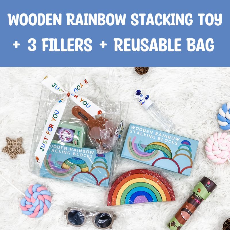 $7 Goodie Bag - Wooden Rainbow Stacking Blocks