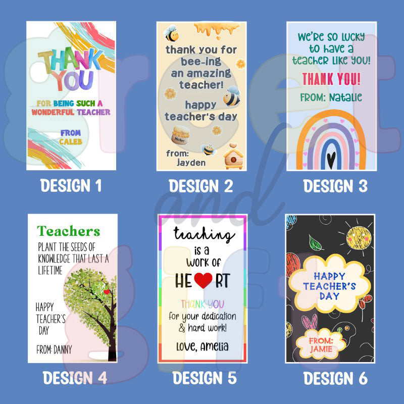Custom Mini Teacher's Day Cards (Bundle of 8)