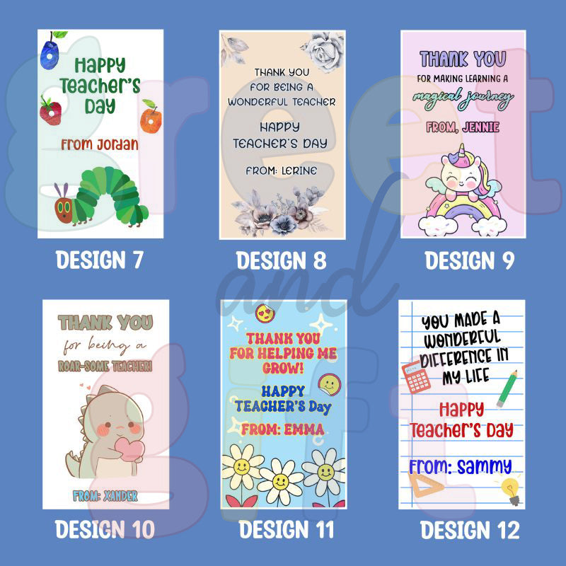 Custom Mini Teacher's Day Cards (Bundle of 8)