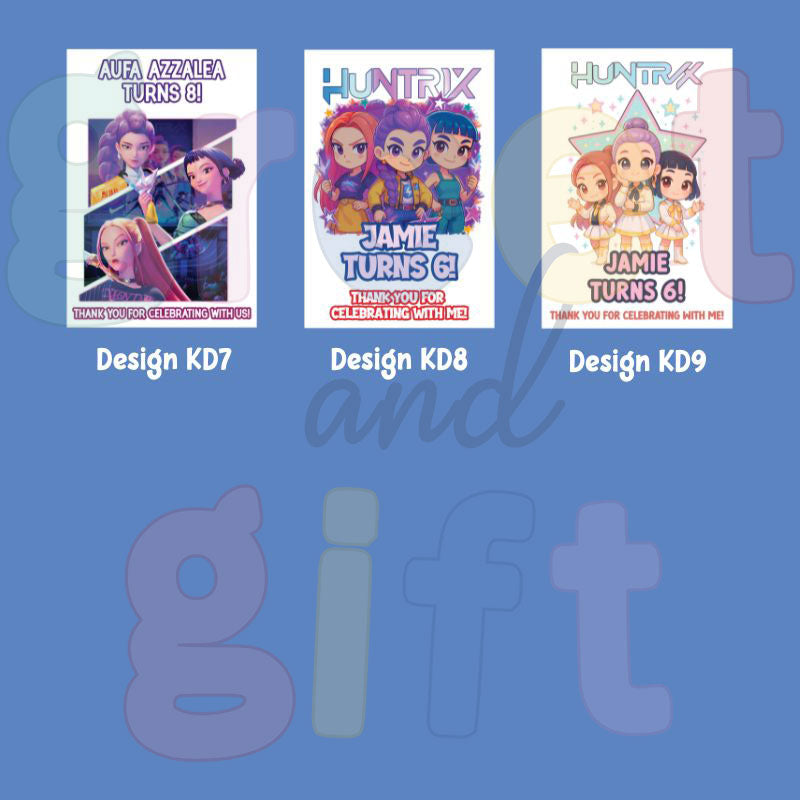 Custom Large Birthday Stickers - Kpop Demon Hunter