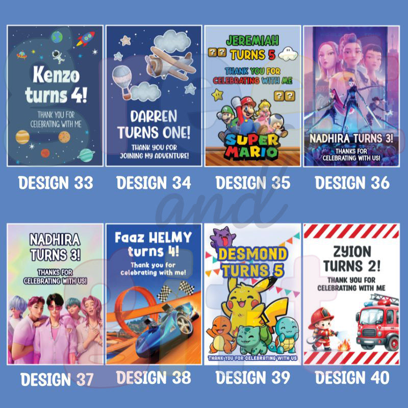 Customised Large Birthday Stickers