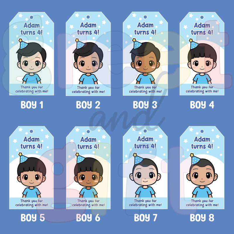 Custom Gift Tags - Cartoon Boy (Bundle of 10) | Greet And Gift Singapore