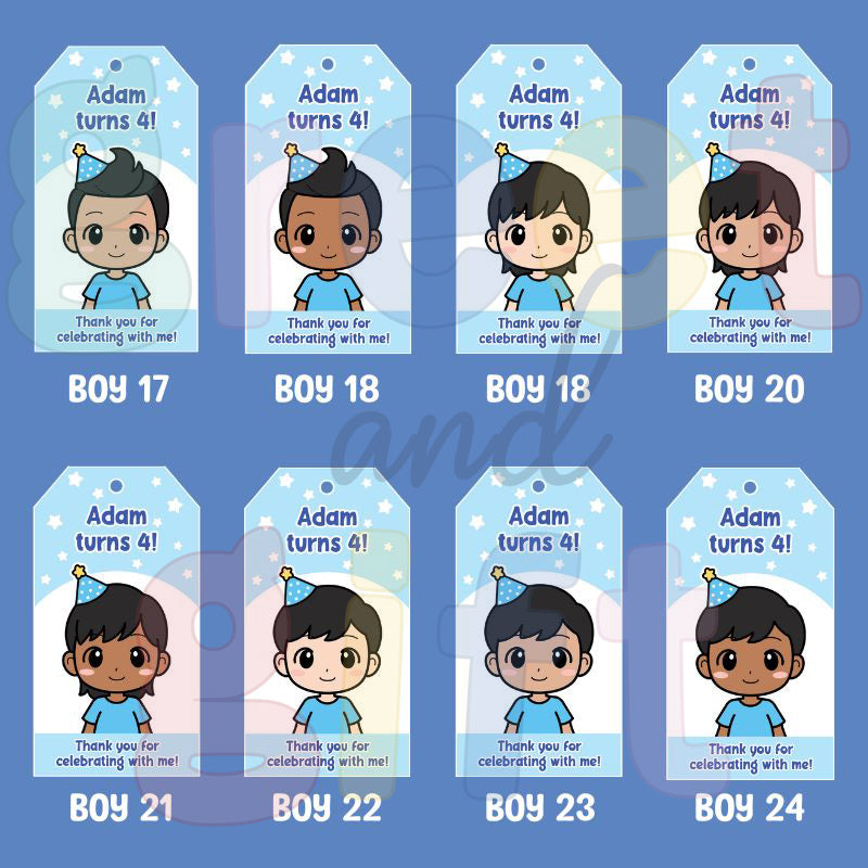 Custom Gift Tags - Cartoon Boy (Bundle of 10)