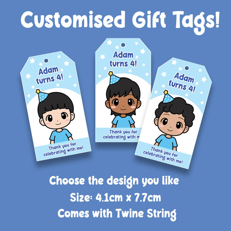 Custom Gift Tags - Cartoon Boy (Bundle of 10) | Greet And Gift Singapore