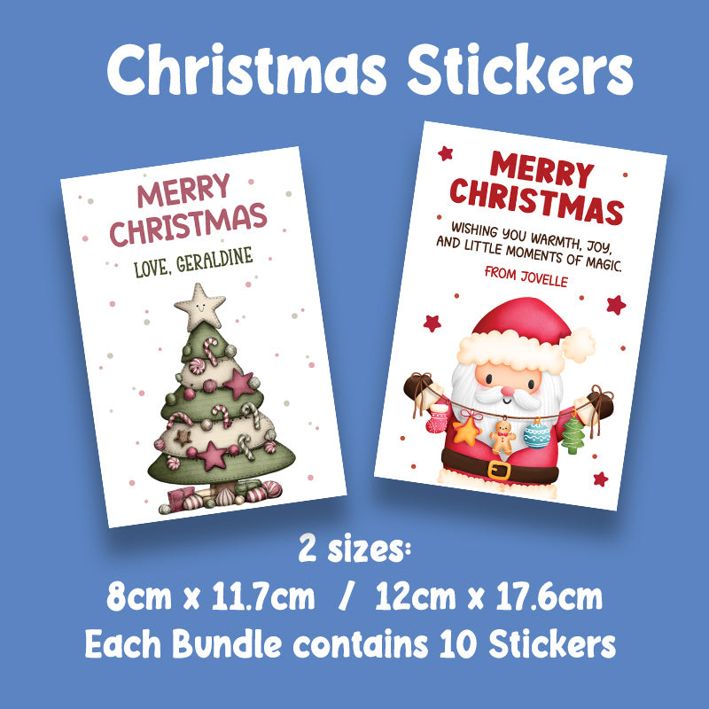 Custom Large Christmas Stickers